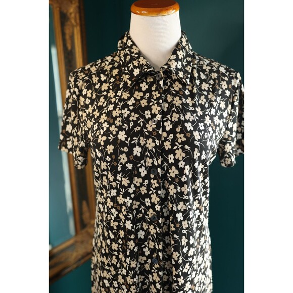 Vintage 90s Villager Floral Ditsy Button Down Maxi Dress Whimsigoth Cottagecore - Picture 2 of 14